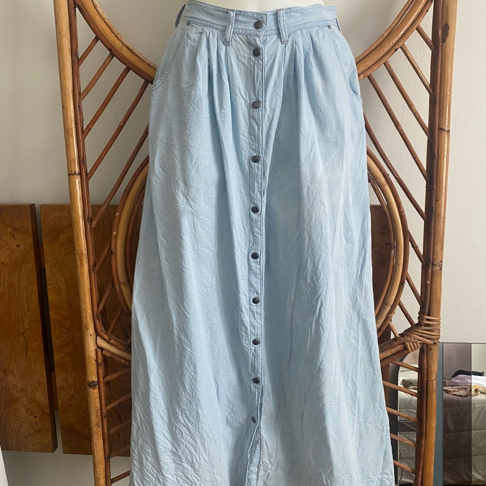 Pistola light jean maxi skirt